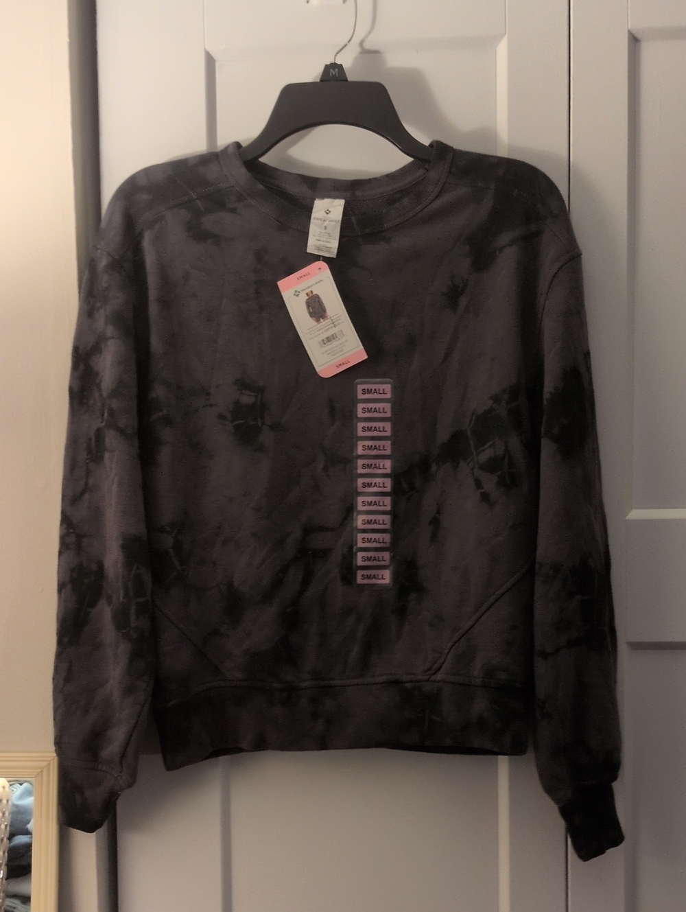 Women's Black Tie-Dye Crewneck Sweatshirt